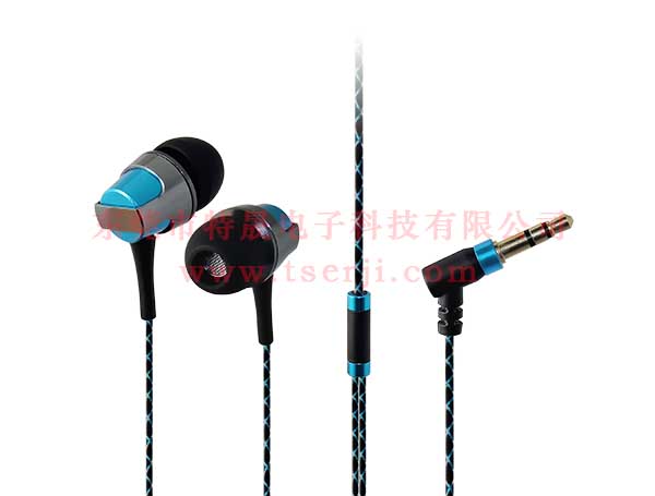 LS-EJ-158 入耳式金屬耳機(jī) TPE花紋防纏線(xiàn)